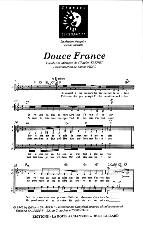 Chanson française – Partitions pour choeur