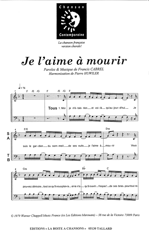 Apprendre au piano très facile Je l'aime à mourir de Francis